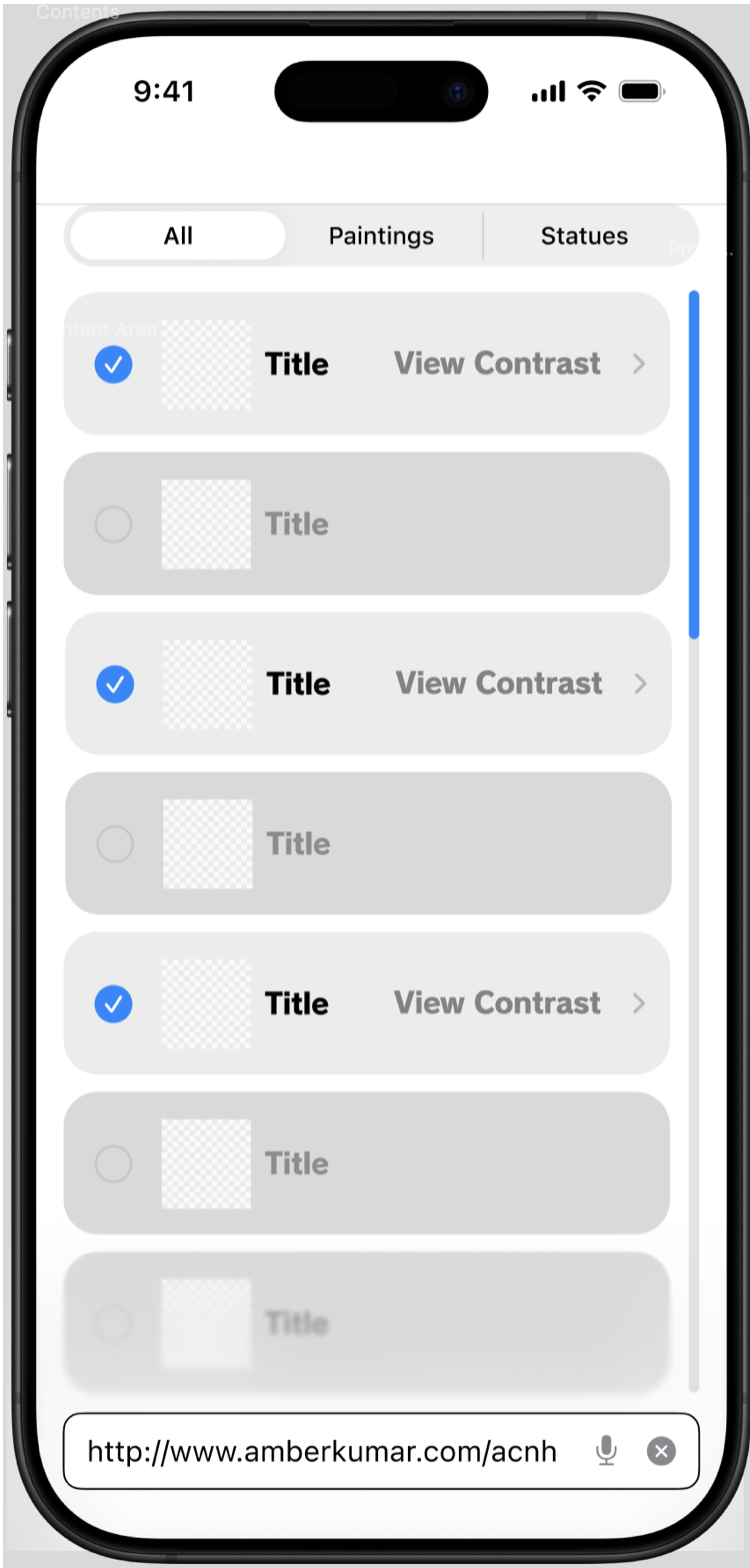 Wireframe of the early tiles and layout