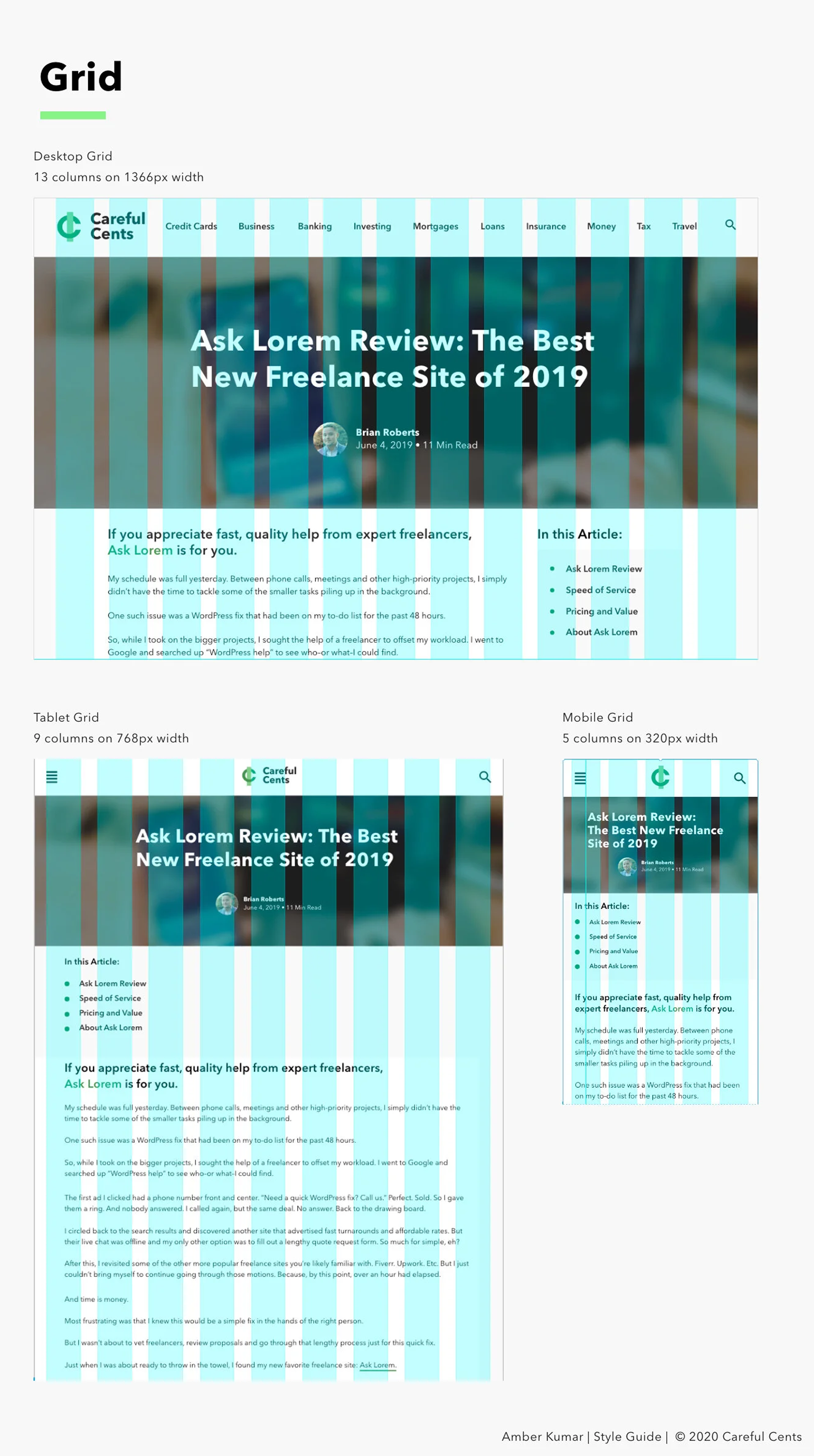 careful cents styleguide