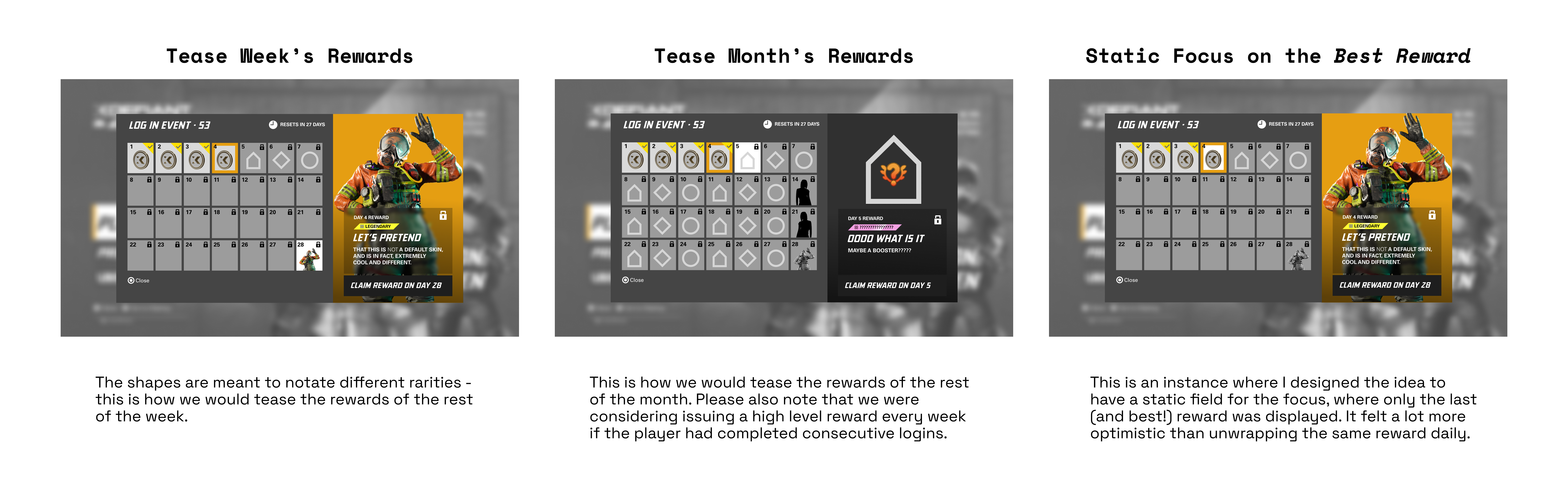 calendar-style daily login - more notation
