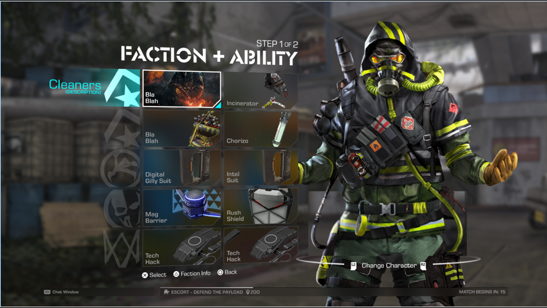 Original XDefiant Faction + Ability selection screen