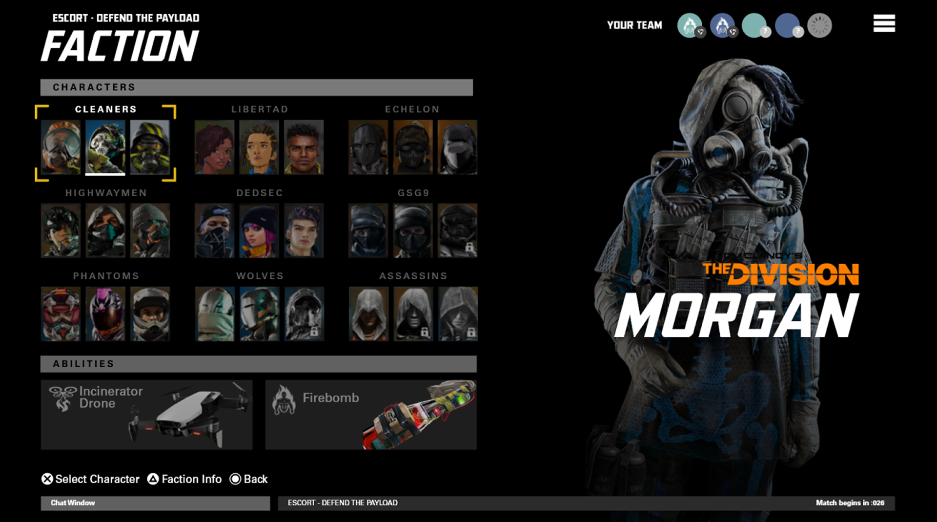 Mid-fidelity UX layout for updated character selection in XDefiant